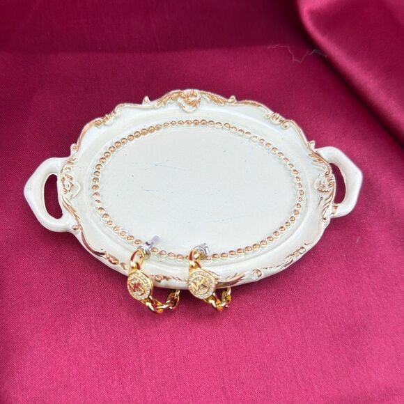 Michael Kors Gold-Tone Pavé Logo Hoop Earrings - Picture 5 of 10